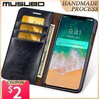 เคสครอบโทรศัพท์หนัง Musubo [Woo Fashion Case] สำหรับ iPhone XR X 8 Plus ที่ใส่บัตรหรูหรากระเป๋าแบบพับได้สำหรับ Iphone Xs Max 7 Plus 6 S 6 SE