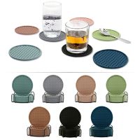 【CW】 Non-slip Round Coaster Cup Mats Drinks Silicone Holder Thickened Table Accessories