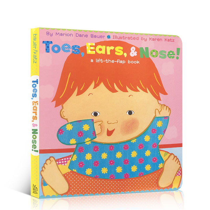 Toes Ears Nose! English original cardboard flip book Karen Katz Karen Katz nose eyes ears facial features cognition enlightenment childrens English Enlightenment picture book parent-child interaction
