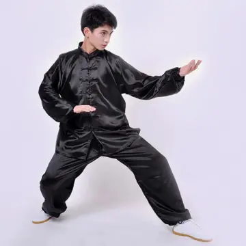 Black Cotton Casual Tai chi Kung fu Pants Martial arts Wing Chun Wushu  Trousers 