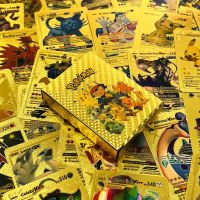 27-55pcs/set Pokemon Cards Metal Gold Vmax GX Energy Card Charizard Pikachu Rare Collection Battle Trainer Card Child Toys Gift