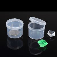 5 PCSlot Small Round Plastic Clear Transparent With Lid Collection Container Case Storage Box Coin Capsules Holders Collecting