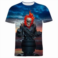 2023 NEWNew Ghost Rider เสื้อยืดผู้ชายผู้หญิงฤดูร้อน Streetwear 3D พิมพ์ T เสื้อลำลอง Tops