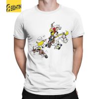 HOT ITEM!!Family Tee Couple Tee Mens Lucky Luke Jolly Jumper T Shirts Pure Cotton Clothing Novelty Short Sleeve Round Collar Tees Plus Size T-Shirts