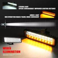 6Inch 60W LED Work Light Bar Double Color Amber Yellow White Driving Headlight Projector Flood Fog Road Lamp Offroad Car Styling