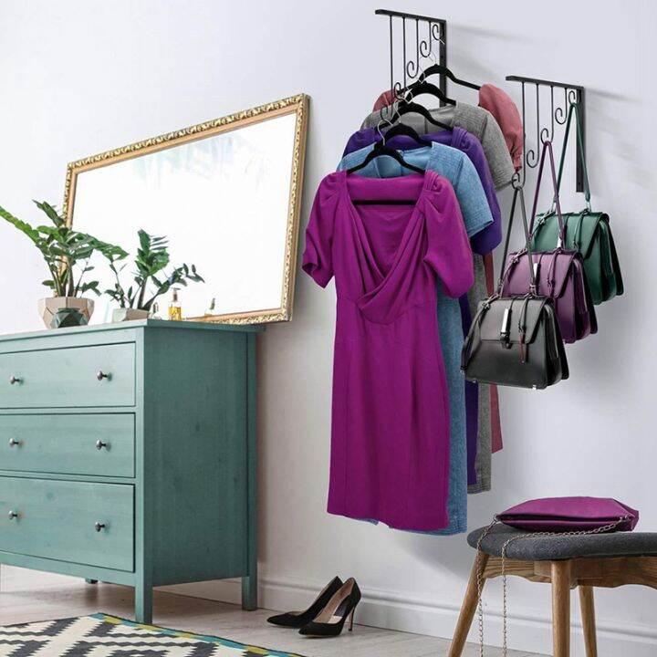2pcs-wall-mounted-hanger-garment-clothes-hanger-hanger-racks-bedroom-storage-rack-racks-ring-circle-modern-iron-home-shop-dress-hanging-display-rack-organizer