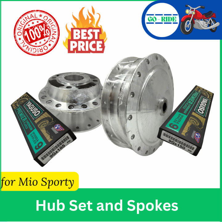 Hub Set (Rear and Front Hub) and Spokes (9gx150, 9gx185) for Yamaha Mio