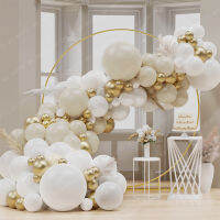 105pcsset Beige Balloon Garland Kit Sand White Chrome Gold Latex Globos Wedding Decoration Birthday Baby Shower Party Backdrop