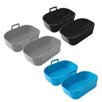 Silicone Pot for Ninja Fryer - Set Of 2 Silicone Fryer Liners Reusable for Double Fryer, Fryer Basket