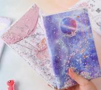 Pink Girl Heart Oil PVC Cover Notebook Colorful Sequins Diary Book Cartoon Journal Planner Notes Creative Hand Account Book