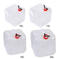 10/20L Foldable Camping Water Canisters with Tap BPA-free PVC Water Storage Bag Water Bucket Outdoor Hiking Drinking Water Tank