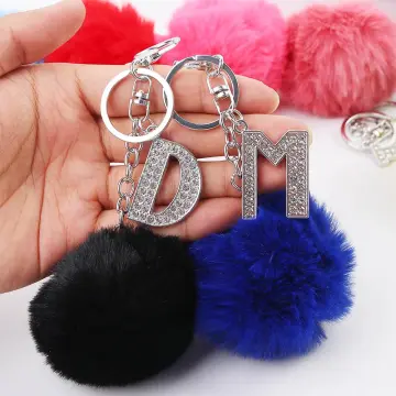 COLORFUL BLING Pom Pom Keychain Cute Artificial Rabbit Fur Ball