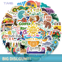 ?【Lowest price】TANG 50ชิ้น/ถุงการ์ตูน Costa Rica สติกเกอร์ของเล่นสเก็ตบอร์ดกีตาร์รูปลอกรถกระเป๋า