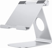 Tablet Stand Holder Adjustable, OMOTON T1 iPad Stand, Desktop Aluminum Tablet Dock Cradle Compatible with iPad Air 4/Mini, New iPad 10.2/9.7, iPad Pro 11/12.9, Samsung, Nintendo and More, Silver