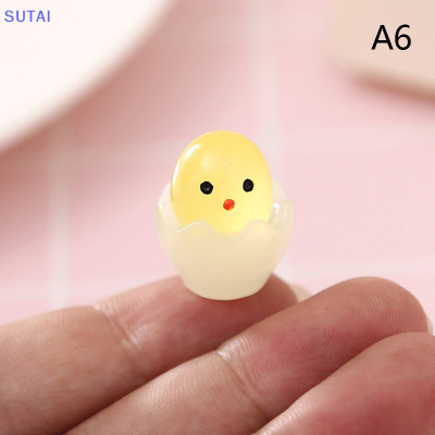 💖【Lowest price】SUTAI 2ชิ้นเปลือกไข่เรซินเรืองแสงขนาดเล็กแบบ DIY ครีมเจลเปลือกโทรศัพท์มือถือตกแต่งแสงติดพวงกุญแจทำอุปกรณ์เสริม