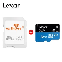 Ezshare SD การ์ด WIFI ไร้สาย + Lexar Micro SD การ์ด128GB 32GB Class10 64GB 256GB TF แฟลชหน่วยความจำการ์ด Microsd อะแดปเตอร์ WIFI การ์ด