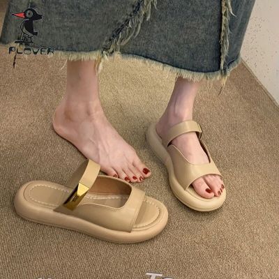 【July】 Woodpecker 2023 new summer net red super hot high-end sandals and slippers womens outerwear fashion thick-soled matching