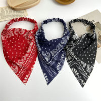 Women Elastic Hair Scarf Headband Floral Turban Girls Print Wide Triangle Head Kerchief Bohemia Headwrap Sunscreen Hair Band