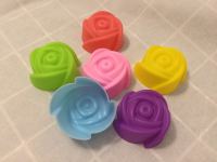 6pcs Rose shape mold for Soap, Chocolate &amp; Ice cream พิมพ์ซิลิโคน พิมพ์วุ้น พิมพ์สบู่ แม่พิมพ์วุ้น *Assorted color*