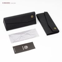 Glasses case triangular folding design retro embossed black wood ninety series sunglasses sunglasses myopia case