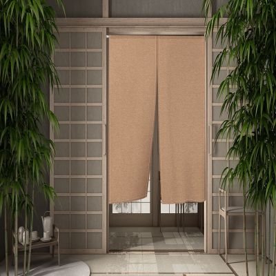 Modern Solid Color Japanese Door Curtain  Restaurant Doorway Decoration Kitchen Partition Hanging