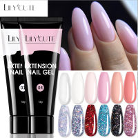 LILYCUTE 15Ml เจลต่อเล็บสีขาวใสสีชมพู UV LED Extension Gel เคล็ดลับเล็บ Enhancement Slip Solution Quick Extension Gel