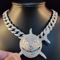 Hip Hop 6IX9INE Shark Pendant Necklace Pave Zircon With Iced Out Crystal Miami Cuban Chain Fashion Hip-Hop Jewelry Fashion Chain Necklaces