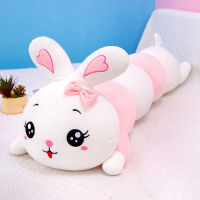 Caterpillar Plush Toy Lying Rabbit Leg-Supporting Artifact Long Pillow Little Bunny Figurine Doll Birthday Gift