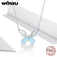 WOSTU New 100 Original 925 Sterling Silver Butterfly Pendant Necklaces For Women Classic Fine Brand Jewelry Gift BNN216