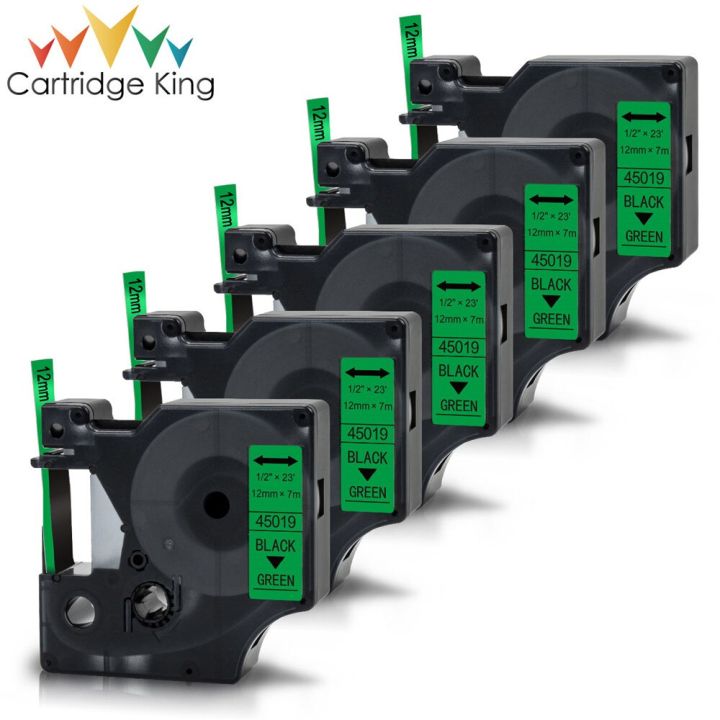 compatible-dymo-d1-12mm-label-tape-45019-black-on-green-label-tape-for-dymo-label-manager-lm160-280-dymo-pnp