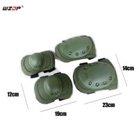 WZJP Tactical Military Adjustable Knee Pads Paintball Skate Elbow Knee Pads Combat Protective Sports Safety Knee Pads