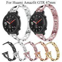 ◘ Luxury stainless steel Rhinestone bands 22mm watchband For Huami Amazfit GTR 47mm smart watch Strap bracelet replace Wristband