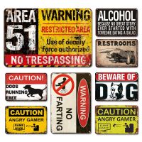 INEED Vintage Alcohol Metal Tin Sign CAUTION ANGRY GAMER Signs Wall Decor BEWARE OF DOG Metal Poster Sign Room Decor Plates