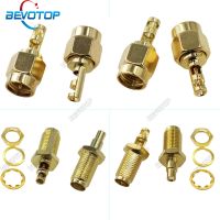 10pcs/lot SMA Male/Female Or RP-SMA Female Bulkhead Solder RG178/RF1.37 Cable RF Connector Gold Plated 50 Ohm BEVOTOP