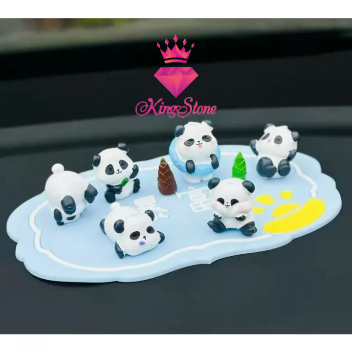 Phụ Kiện trang trí xe hơi set gấu trúc panda đeo phao tinh nghịch ...