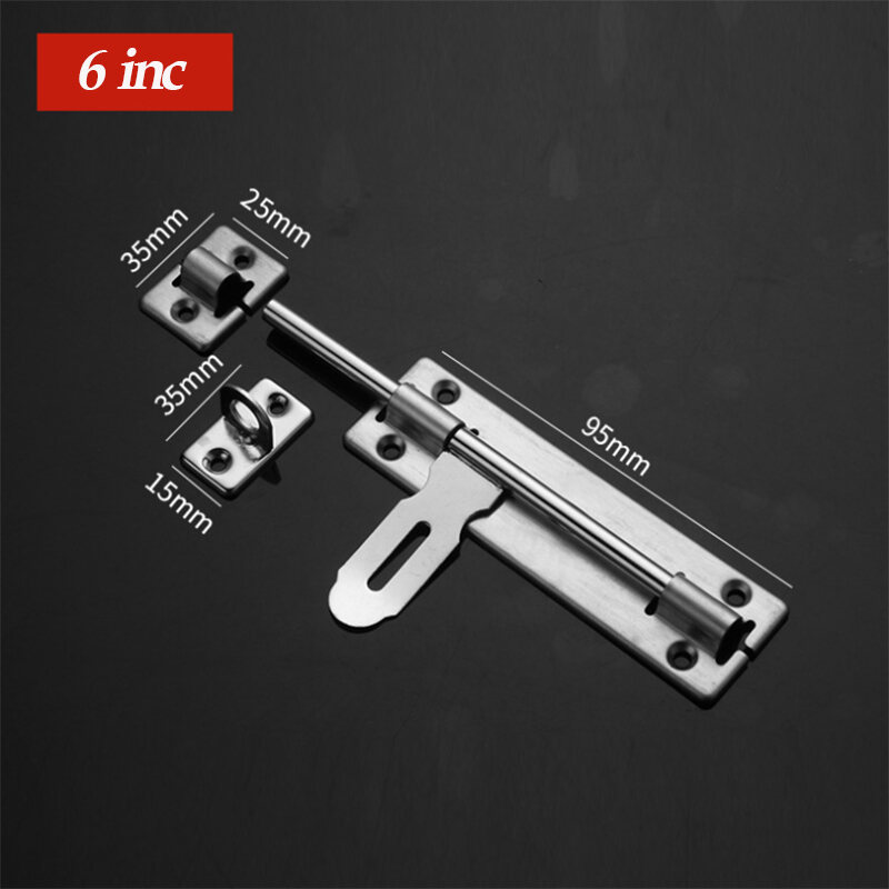[Sedia Sedia] Kiprun 4/6/8 Inci Perkakasan Kunci Pintu Keluli Tahan Karat Barrel Bolt Selak Padlock Set Set menolak untuk Mengunci Pintu Tetingkap Laci Almari