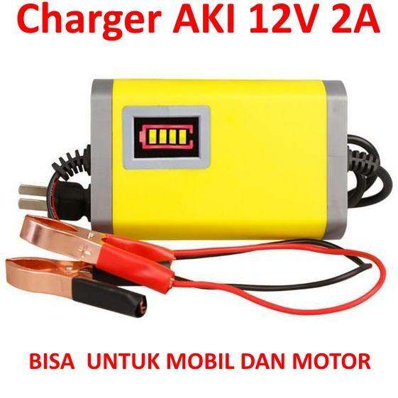 Charger Aki Motor dan Mobil 12V 2A Bisa Untuk Aki Kering dan Aki Basah