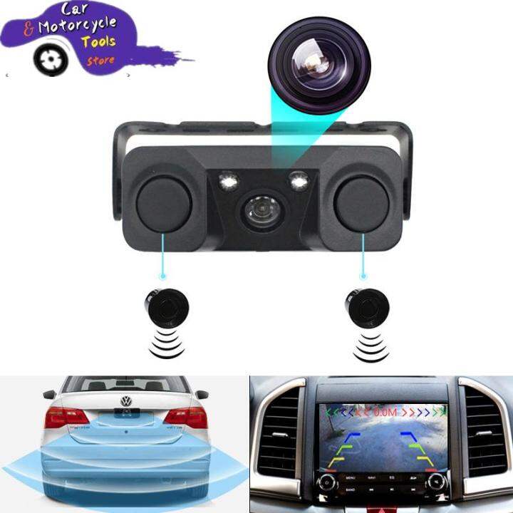 3In1 Car Night Vision Rear View Camera Parking Sensor With Transmitter