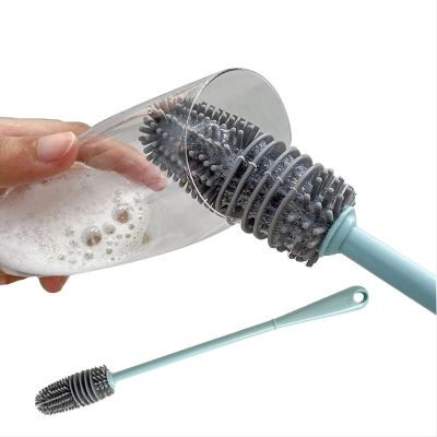 【hot】❏  Silicone Bottle Cup Scrubber Glass Cleaner Cleaning Handle Drink