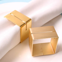 12pcs New product square metal electroplating napkin ring cloth ring napkin buckle