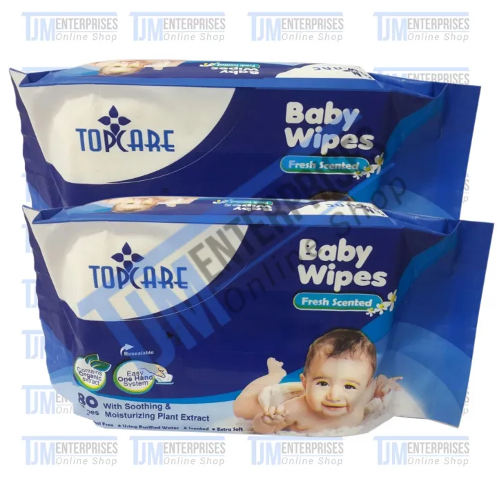 BABY WIPES TOPCARE 80's with Soothing & Moisturizing Plant Extract