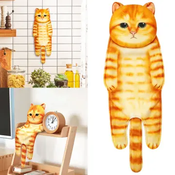 Cat Funny Hand Towels for Bathroom Kitchen - Cute Decorative Cat