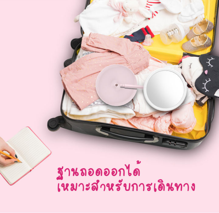 กระจกแต่งหน้า-แบบมีไฟและไม่มีไฟ-มี-2-ตัวเลือก-มีถาดวางของ-makeup-mirror-กระจกมีไฟ-led-ปรับได้-90องศา-แบบมีไฟชาร์จแบตได้-มีแบตในตัว