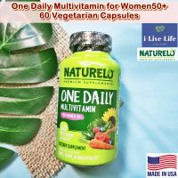 วิตามินและแร่ธาตุรวม 24 ชนิด สำหรับผู้หญิง อายุ 50 ปีขึ้นไป One Daily Multivitamin for Women 50+, 60 Vegetarian Capsules - NATURELO