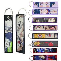 2023 Embroidery Pain Kakashi Anime Chain Jet Tags Key Fobs for Motorcycles Cars Bag Backpack Keychain Fashion Key Ring