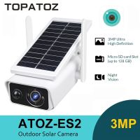 TOPATOZ กล้องจับการเคลื่อนไหวไร้สายแผงพลังแสงอาทิตย์กลางแจ้งกล้องเอชดีไวฟาย3MP PIR กล้องรักษาความปลอดภัยกันน้ำกล้องวงจรปิดตรวจตรา