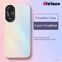 เคสไล่ระดับแสงเลเซอร์3 IN 1ของ NIWINEE สำหรับ A78 OPPO 4G ฝาหลัง Case กันกระแทกสุดหรูโทรศัพท์ Aurora