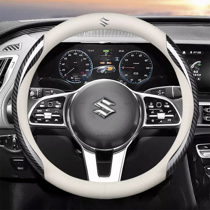 New Carbon Fiber Leather and Nappa Leather Steering Wheel Covers for