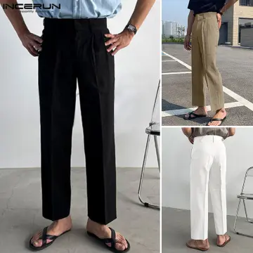 Shop Double Pleated Pants Korean Men online - Jan 2024