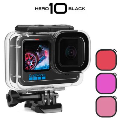 60M Waterproof Case for GoPro Hero 10 Black Protective Diving shockproof Underwater Housing Shell Cover Color Filter go pro 10